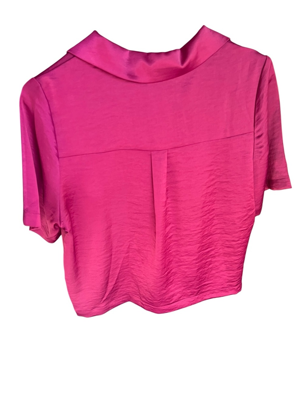 House of Harlow 1960 Fuchsia Satin Crop Blouse Shirt Y2K Party Top S - Picture 2 of 7